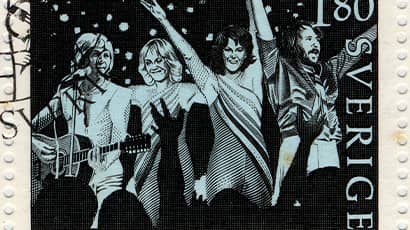 A photo of ABBA group members.