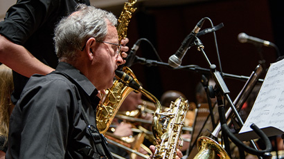 Musicians playing in a band