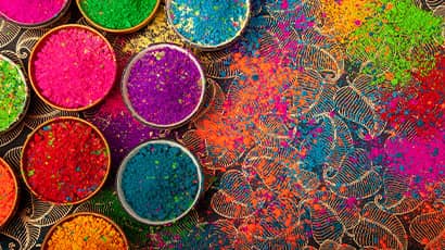 Colourful Holi powder.