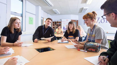 Students in a peer-assisted learning workshop.