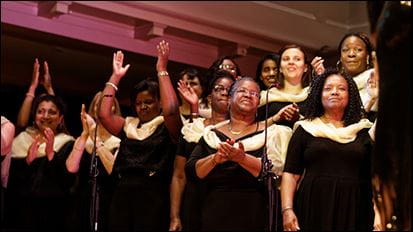 Choir performing