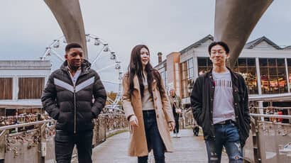 Students walking in Bristol city centre