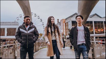 Students walking in Bristol city centre