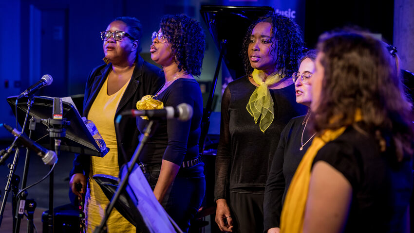 UWE Gopsel choir performing at the Bristol Beacon.