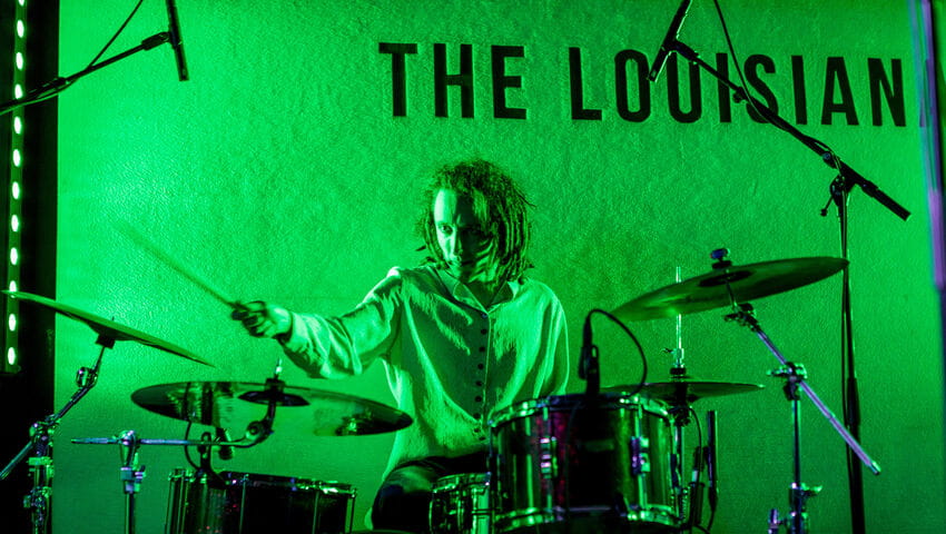 Drummer performing at The Louisiana.