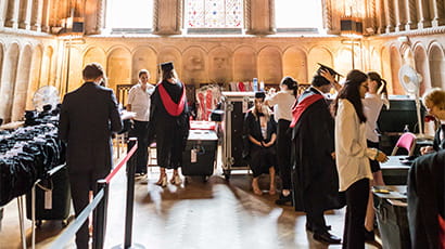 Graduates arriving for their graduation ceremony at Bristol Cathedral
