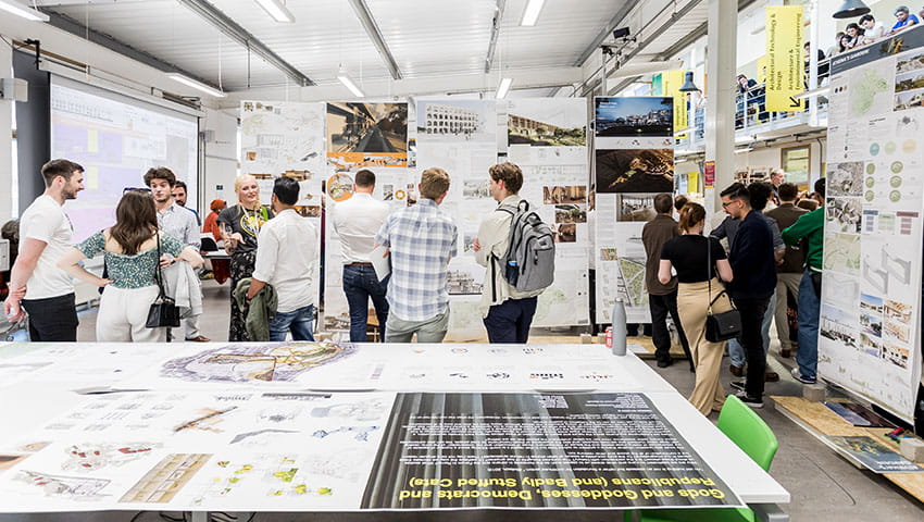 Architecture exhibit at UWE Bristol Showcase 2023. 