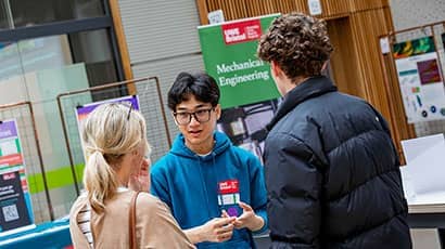 UWE Student ambassador helping at an Open Day