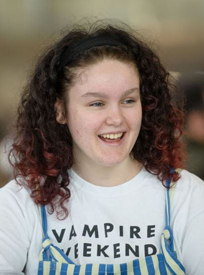 Portrait of Clearing student Emily, laughing at something off-camera