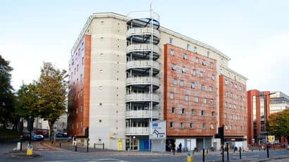Exterior of Blenheim Court accommodation building in the middle of Bristol city centre.
