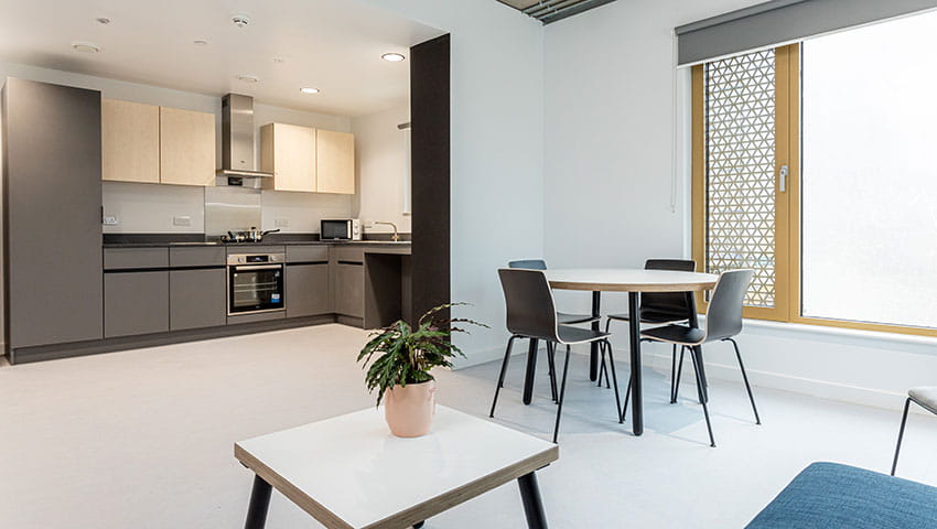 Purdown view premium open plan living space with kitchen