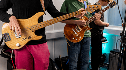 students playing guitar and bass