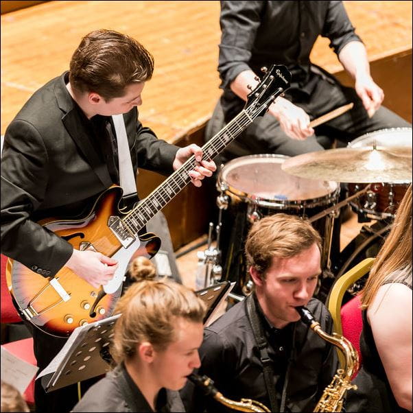 Big band playing a concert