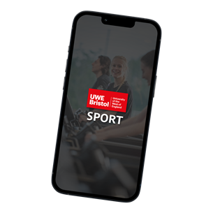 UWE Bristol Sport app displayed on a smartphone
