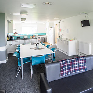 Empty living room in student accommodation