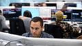 Student sitting at a computer in the Bloomberg Room