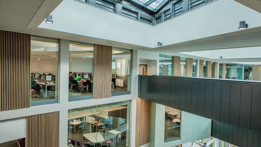 Upper levels of the building