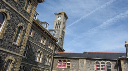 View of the clock tower at Glenside campus