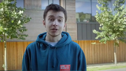 Screenshot of student ambassador video outside on City Campus.
