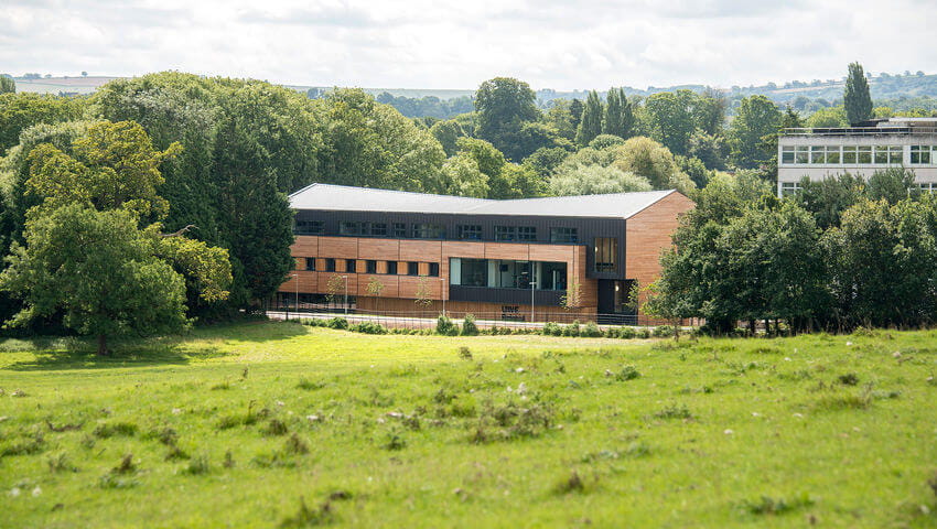 Bower Ashton film studio in the background in Ashton Court