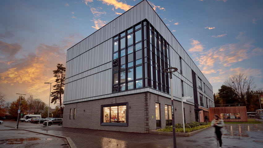 Bower Ashton Design building at sunset