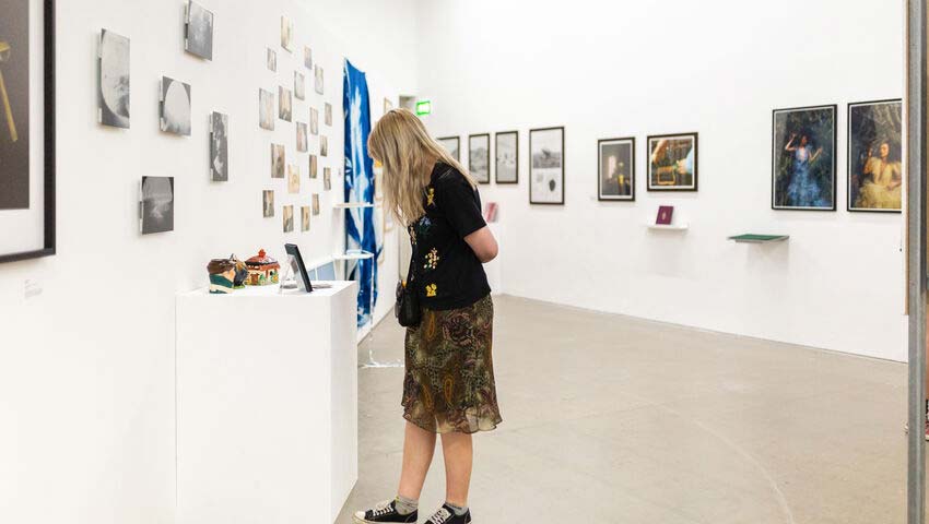 Person looking at exhibit