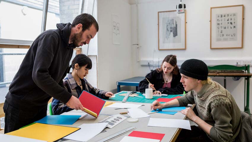 People working around a table