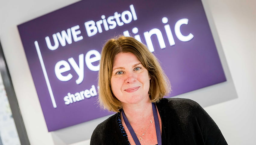 A member of the Eye Clinic team at UWE Bristol.