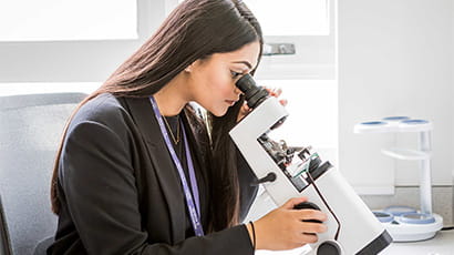 Person having an eye test.