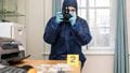 Forensic Science Students inside the UWE Bristol simulation Crime Scene House.
