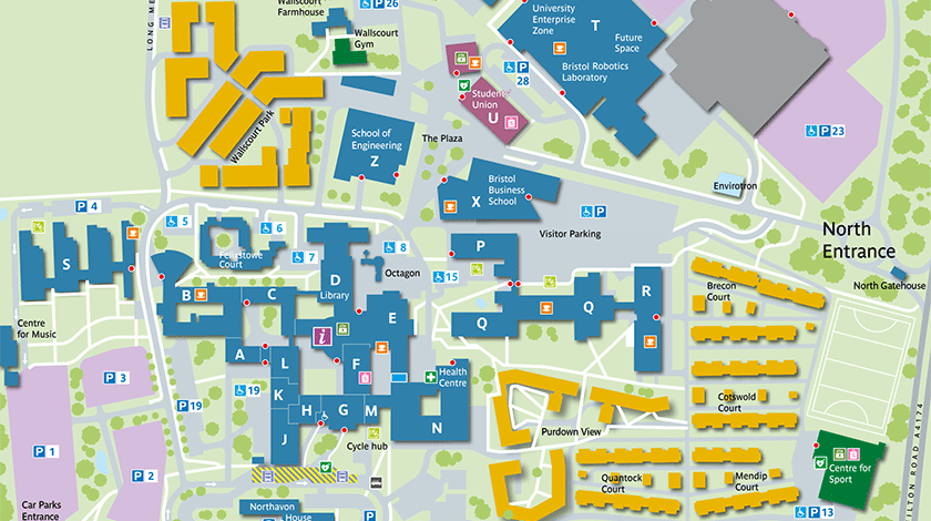 Frenchay Campus map.