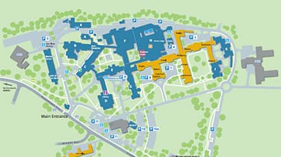 A map of UWE Bristol's Glenside Campus.