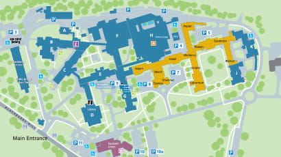 A map of UWE Bristol's Glenside Campus.