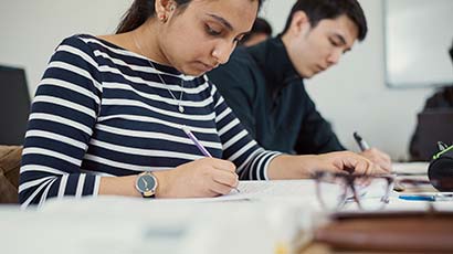 Two students studying