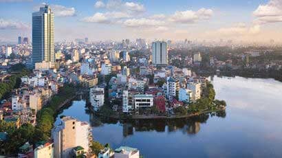 Cityscape of Hanoi in Vietnam.