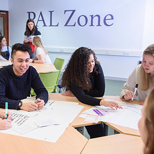 Group of students in a discussion