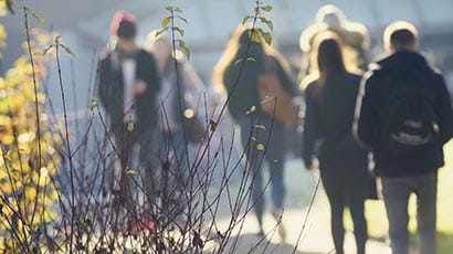 People walking on Frenchay Campus