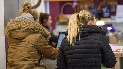 Students working on Frenchay Campus.