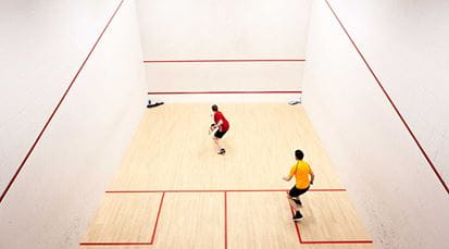 People using a court at the sports hall