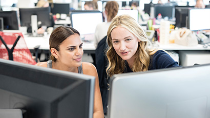 Students working together on computers