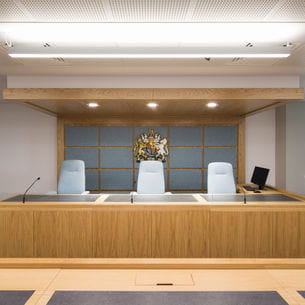 Mock courtroom