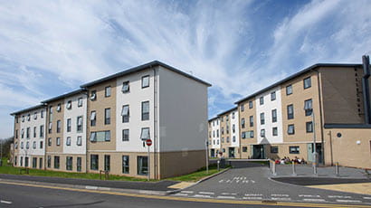 The front of accommodation at Frenchay Campus