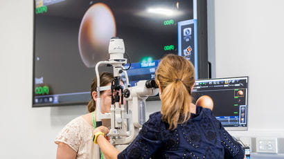 Students in the optometry and clinical skills centre