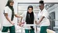 Occupational Therapy students practising techniques in clinical environment