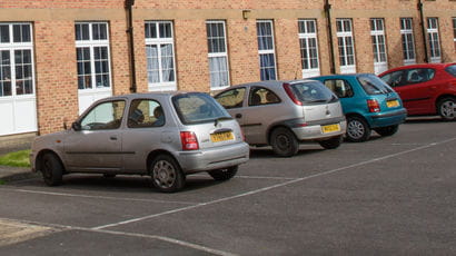 Cars parked in car park