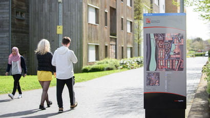 Students walking on campus