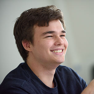 Smiling male student