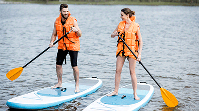 Paddleboarding at UWE Bristol.