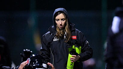 Performance Sport nutritionist Rachel attending an outdoor training session.