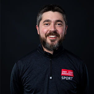 Portrait of Adam Lancaster, UWE Performance Sport's Head of Strength and Conditioning.